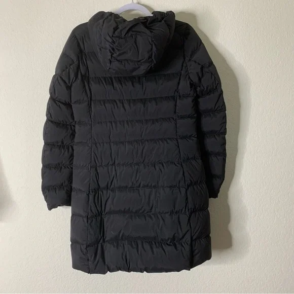 Uniqlo womens black ultra light down full zip hooded jacket with packable bag XS - Picture 9 of 9